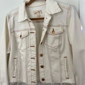 White Denim Cropped Jacket - Universal Thread Medium
